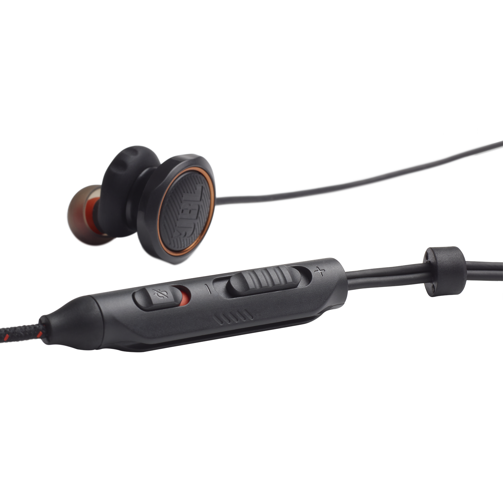JBL Quantum 50C - Black - Wired in-ear gaming headset with USB-C adapter - Detailshot 2